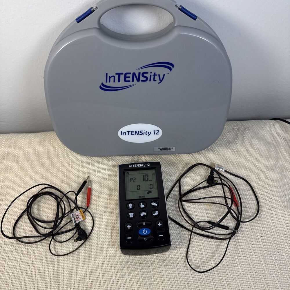 InTENSity 12 Digital TENS Unit Rechargeable Battery 12 PreSet Pain Relief Case